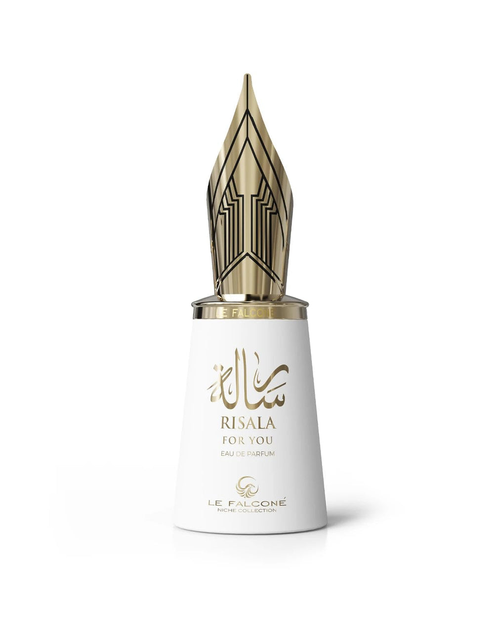 Le Falcone Risala For You bottle close-up with amber florals, ideal for daily elegance.