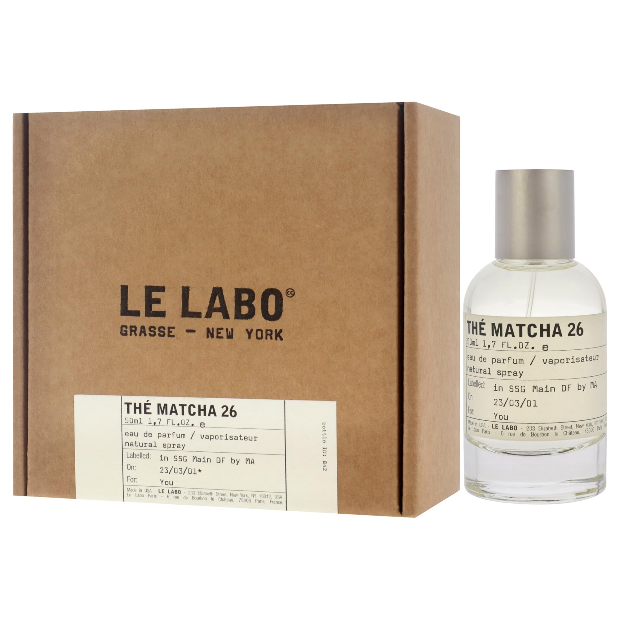 Le Labo The Matcha 26 packaging box with a matte finish.