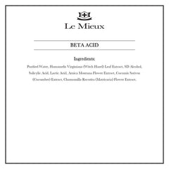 Le Mieux Beta Acid toner applied with a cotton pad to target problem areas.