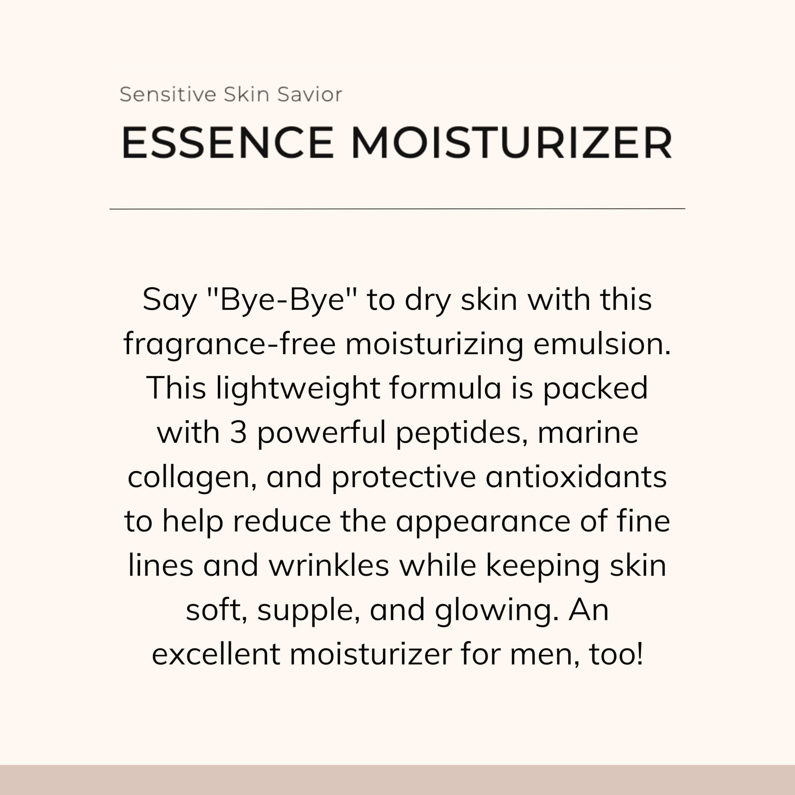 Le Mieux Essence ingredients include marine collagen and hexapeptide-8 for plump texture.