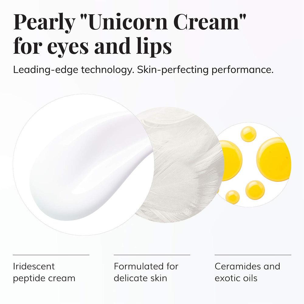 Applying Le Mieux Eye & Lip Cream around the eye area for gentle hydration.