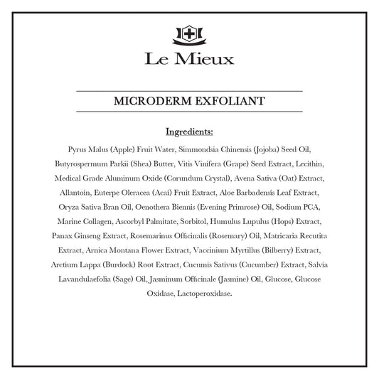 Le Mieux Microderm Exfoliant close-up with corundum crystals for deeper exfoliation.