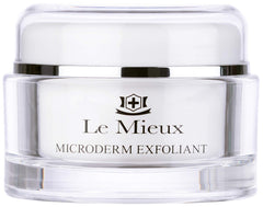 Le Mieux Microderm Exfoliant on face and neck for radiant, refined skin.