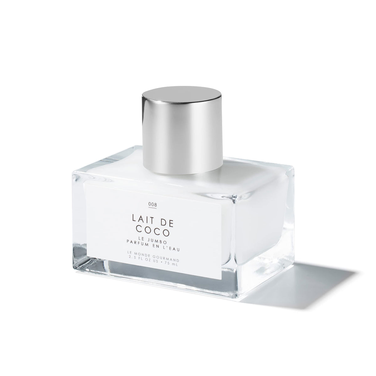 Le Monde Gourmand Lait de Coco EDP bottle close-up with tropical coconut notes.