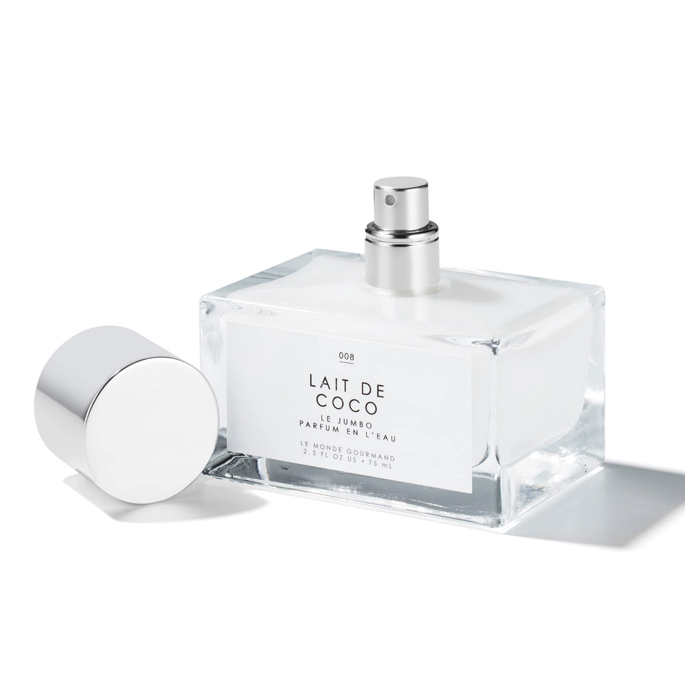 Le Monde Gourmand Lait de Coco vanilla-praline note highlighted for warm evening wear.