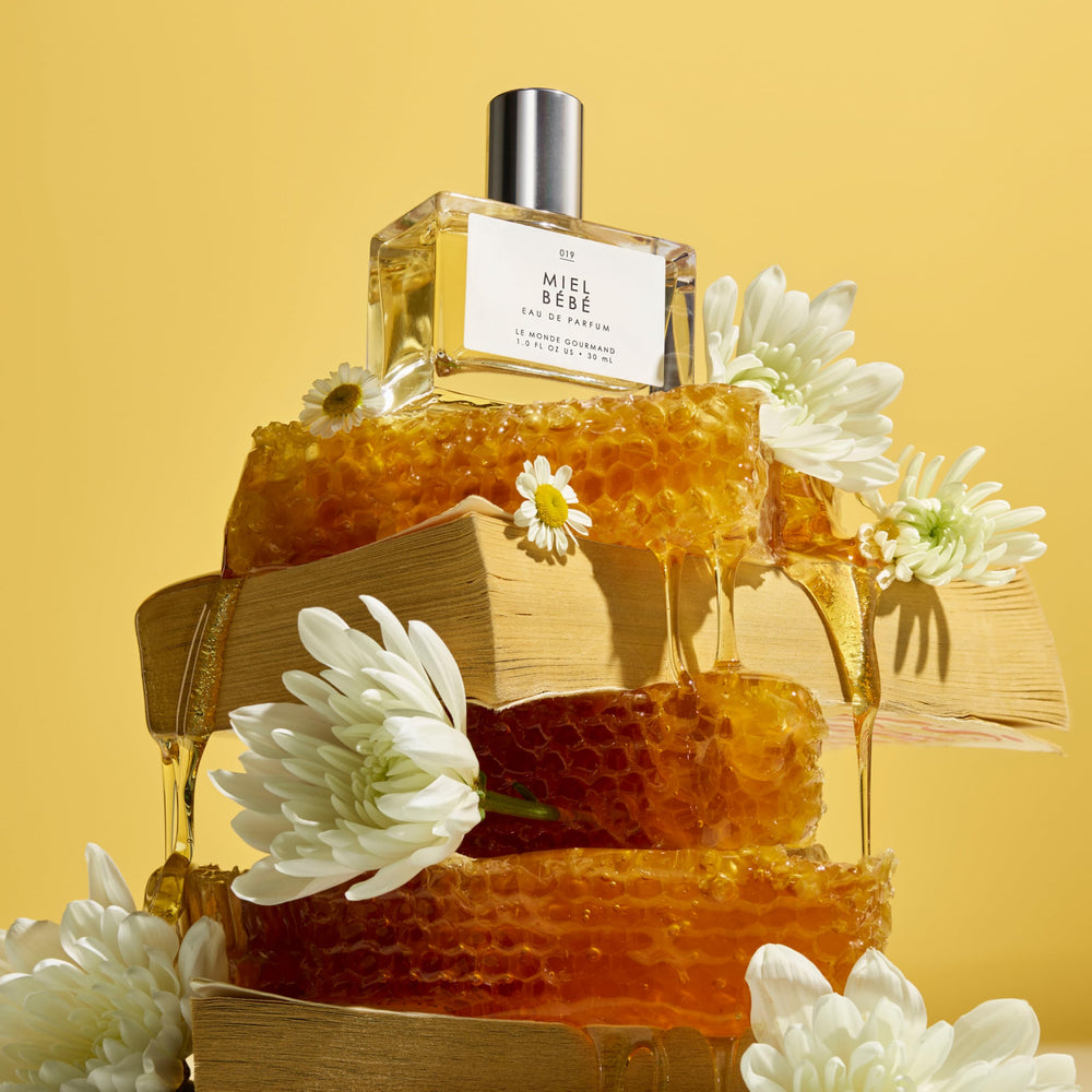 Le Monde Gourmand Miel Bébé notes map visualizes honey blossom and orange sweetness