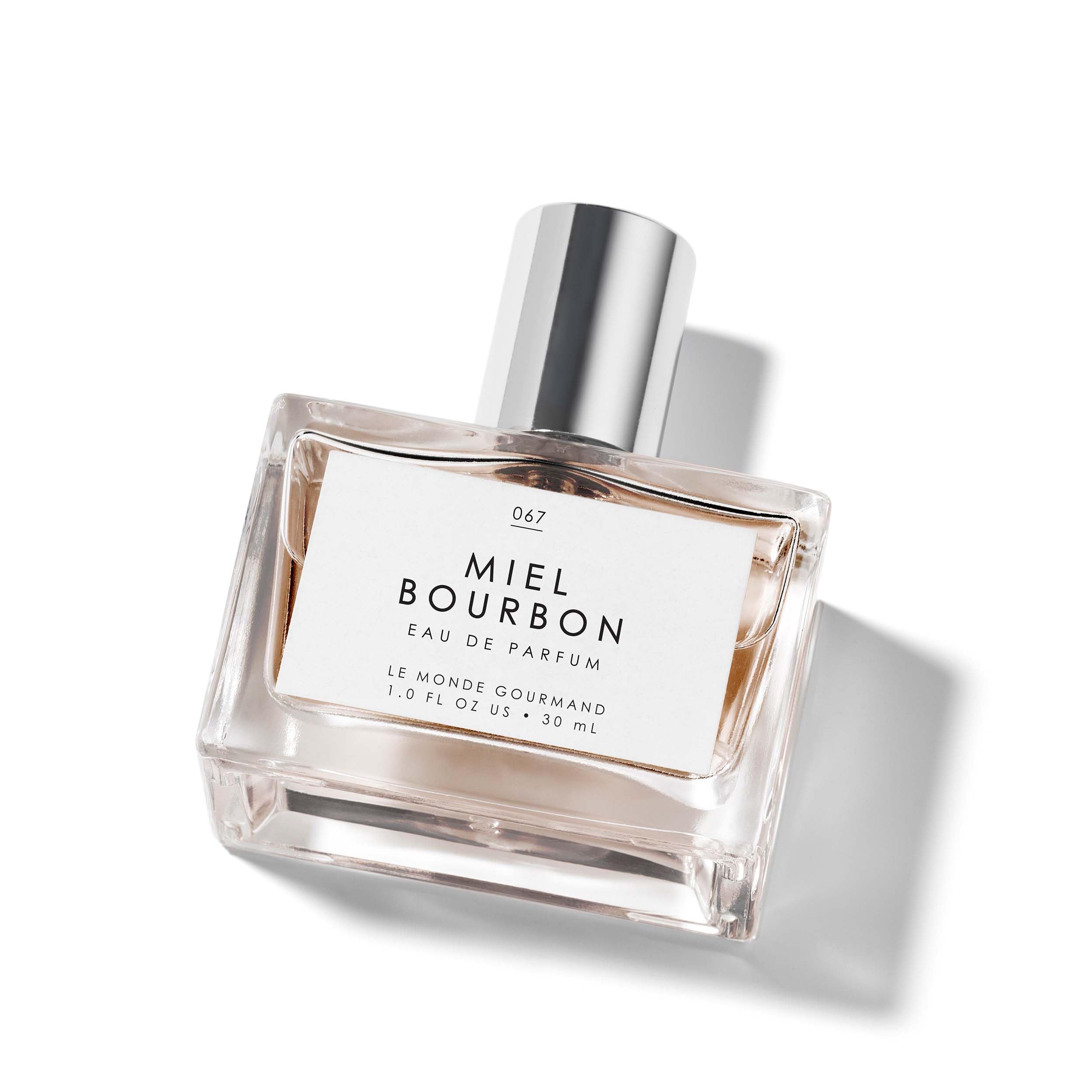 Close-up of the Miel Bourbon box packaging hinting at premium gourmand luxury.