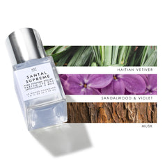 Le Monde Gourmand Santal Supreme violet note close-up for delicate lift.