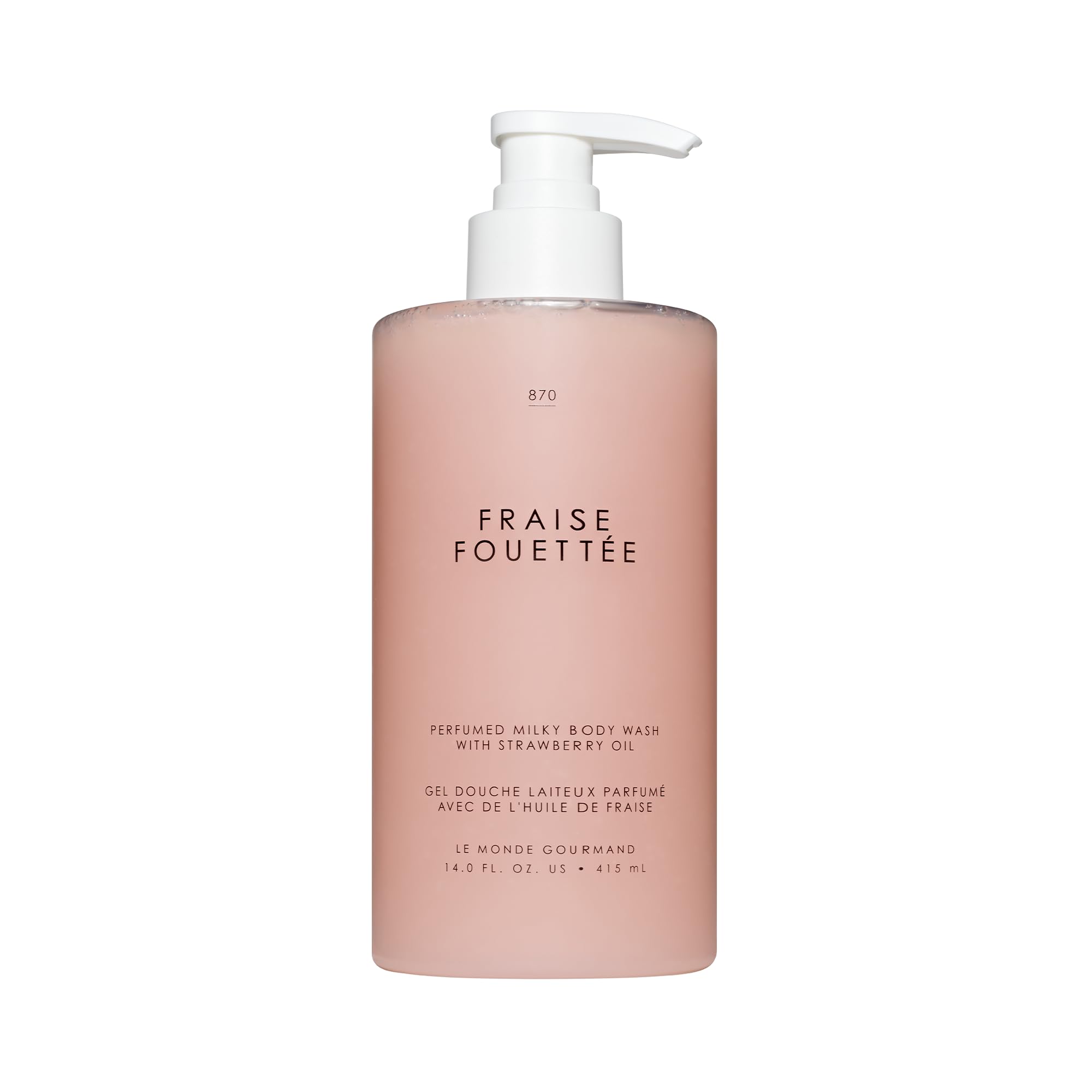Le Monde Gourmand Strawberry Whipped milky body wash with pump for easy application