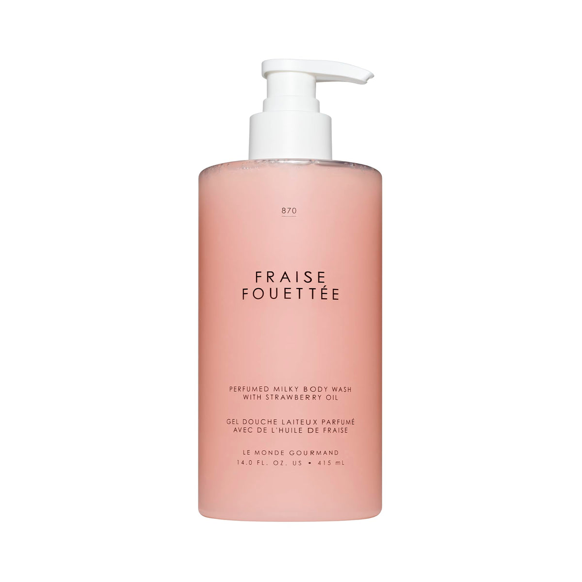 Le Monde Gourmand Strawberry Whipped milky body wash with pump for easy application