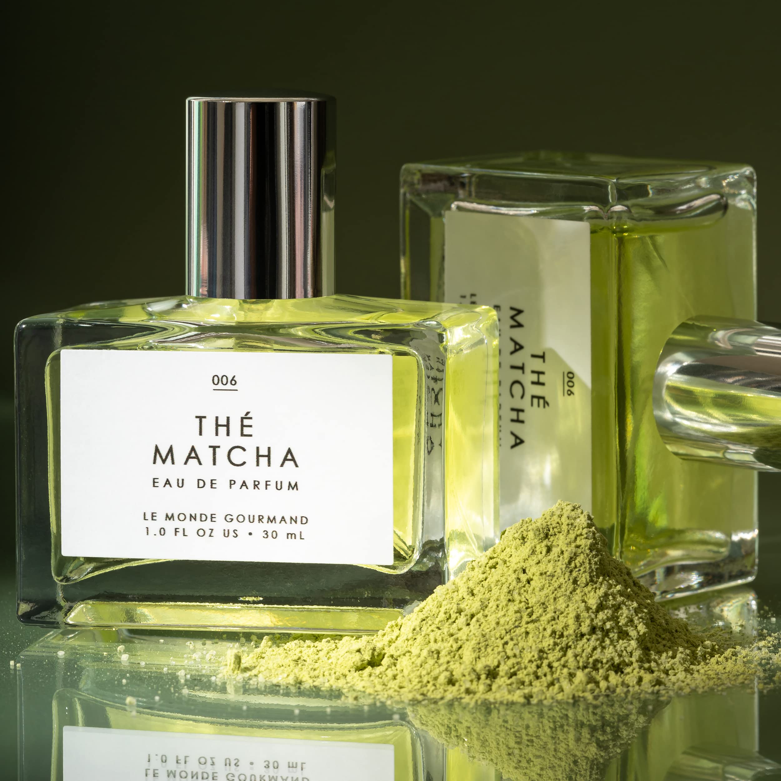 Le Monde Gourmand Thé Matcha collection display hints at a complete fragrance wardrobe.