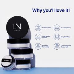 Le Nubele matte finish helps reduce shine without caking on dry patches.
