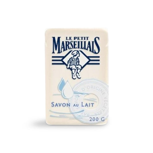 Le Petit Marseillais Lait solid soap packaging shows French origin and vegan base