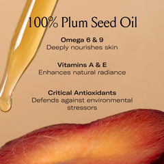 Le Prunier Plum Beauty Oil on the face provides hydration and a healthy glow.