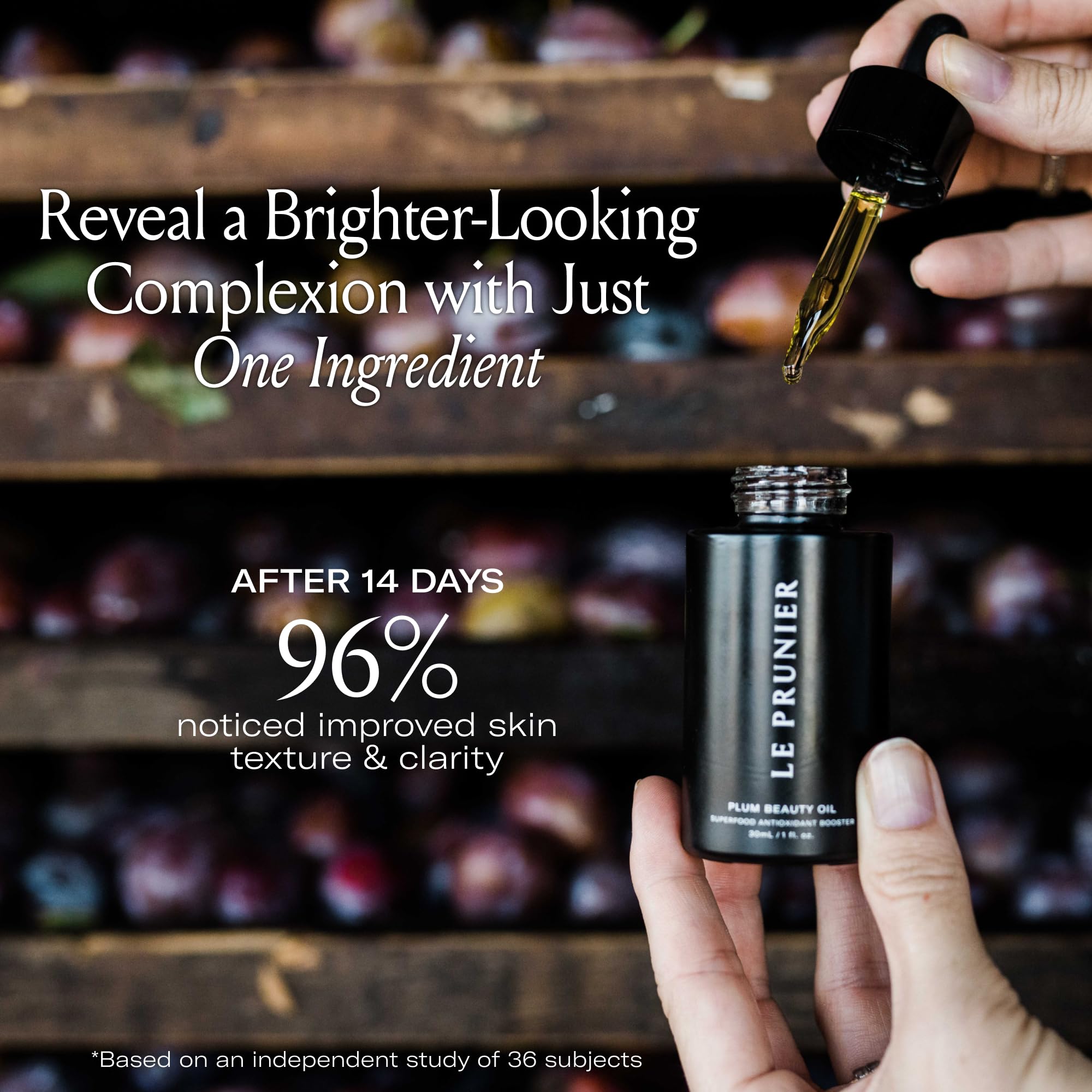 Le Prunier Plum Beauty Oil on hair ends delivers shine and manageability.