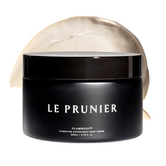 Le Prunier Plumbody bottle close-up showing premium hydration and clean vegan formula