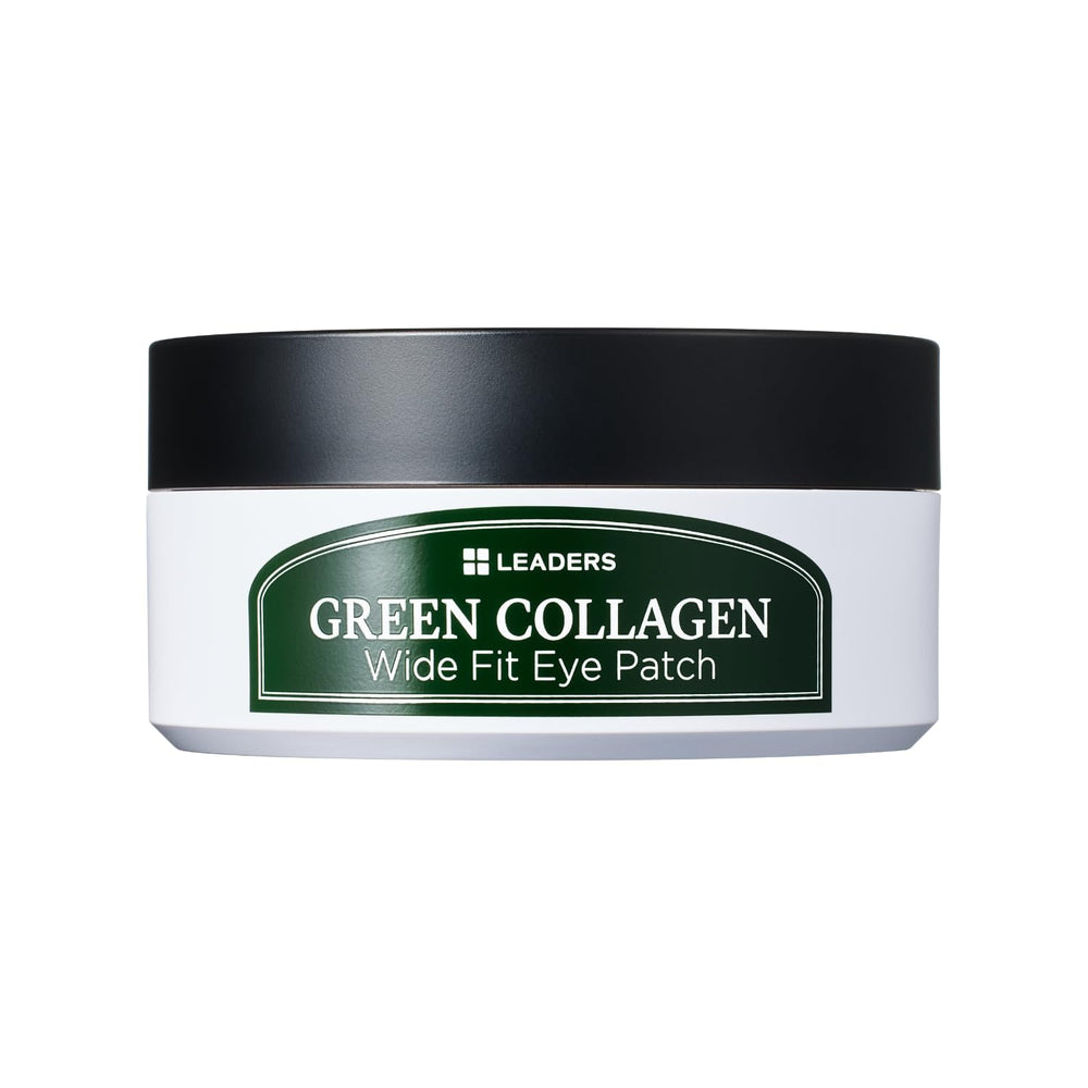 LEADERS Green Collagen Wide Fit Eye Patch pack covers eye contour and nasolabial area for targeted care.