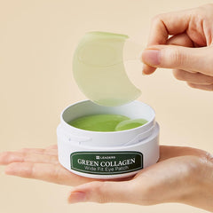 LEADERS Green Collagen Wide Fit Eye Patch vegan ingredients support elasticity and firmness.