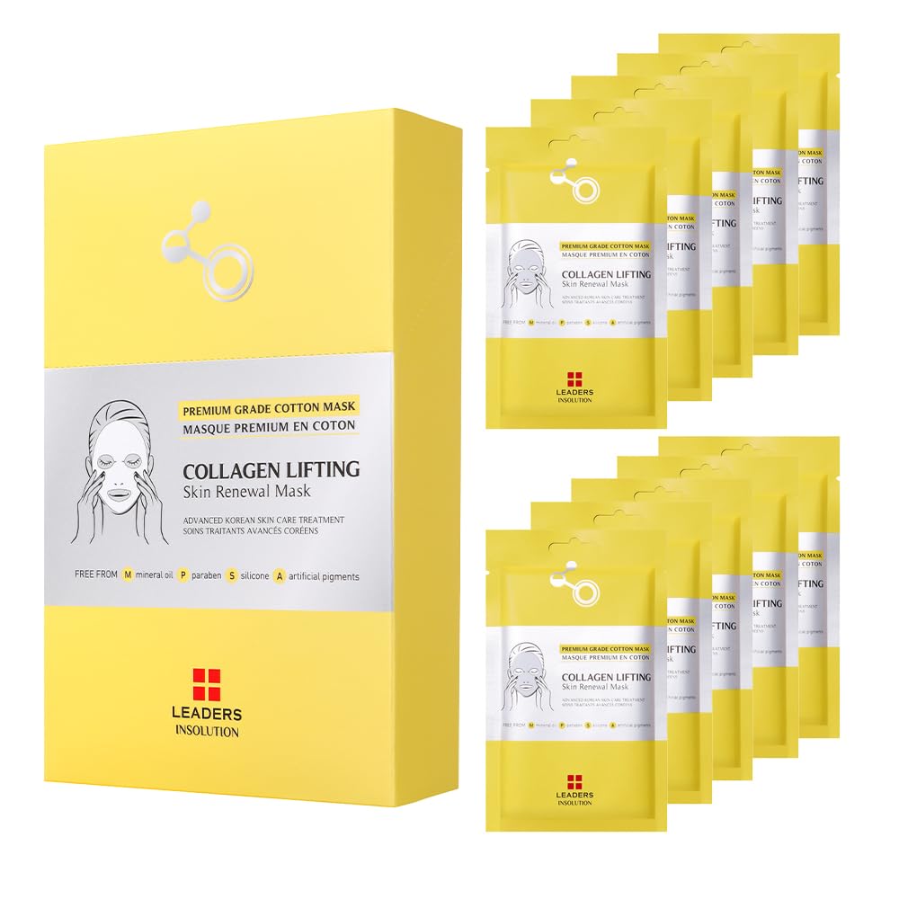 Leaders Insolution collagen lifting mask packaging ready to use for plump hydration.