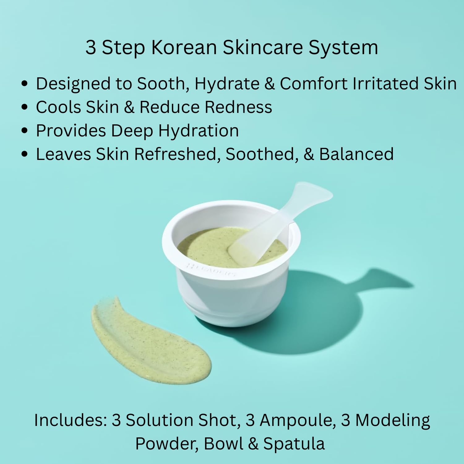LEADERS 3X Boosting Modeling Mask ampoule close-up for hydrating skin prep.