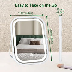 Leadzones 8x6 inch folding vanity mirror, perfect for compact desks.