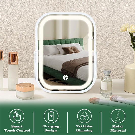 Leadzones mirror with three LED brightness settings for natural daytime makeup.
