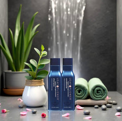 Leaf & Flow shampoo detail closeup showing rich foam for gentle cleansing.