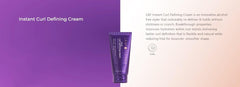 Leaf & Flower application on curls demonstrates easy smoothing without stickiness.
