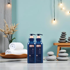 Leaf & Flower duo set box in blue packaging highlights color-safe formula