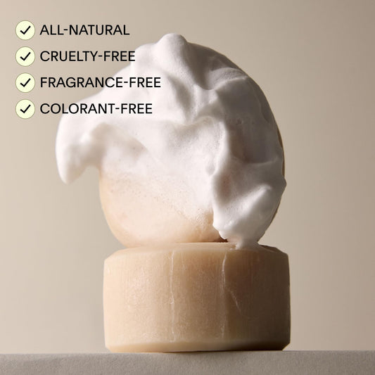 Leaf Shave soap bar foamy lather in hand demonstrating smooth glide