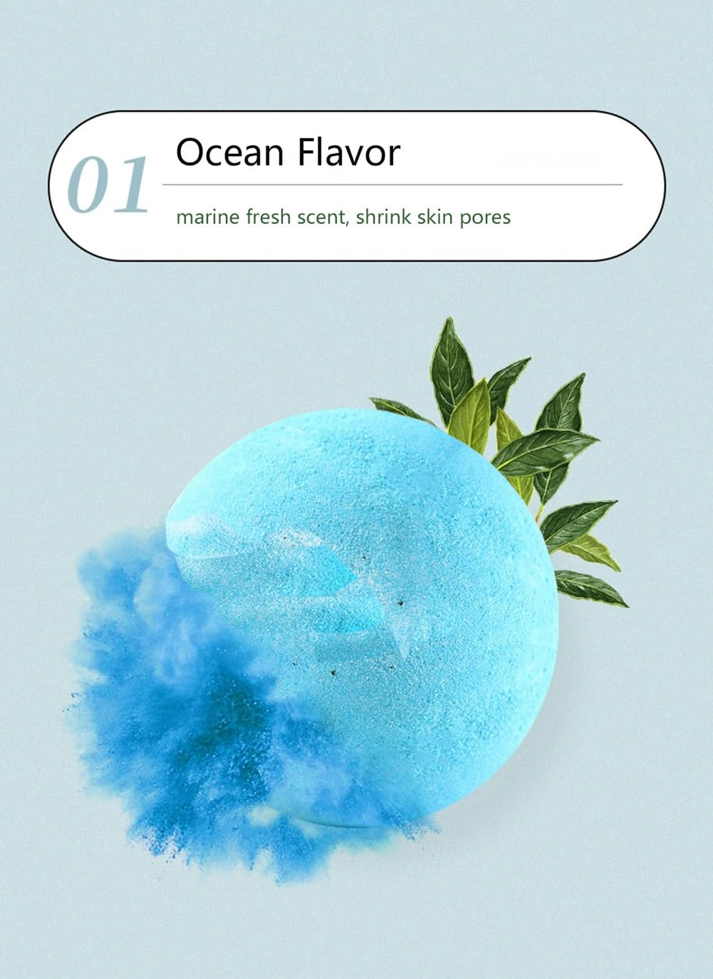 LeapLife Bath Bombs Ocean: clean marine scent for invigorating bath ritual.