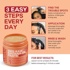 Lebanta Batana Oil product image focuses on deep conditioning for dry hair.