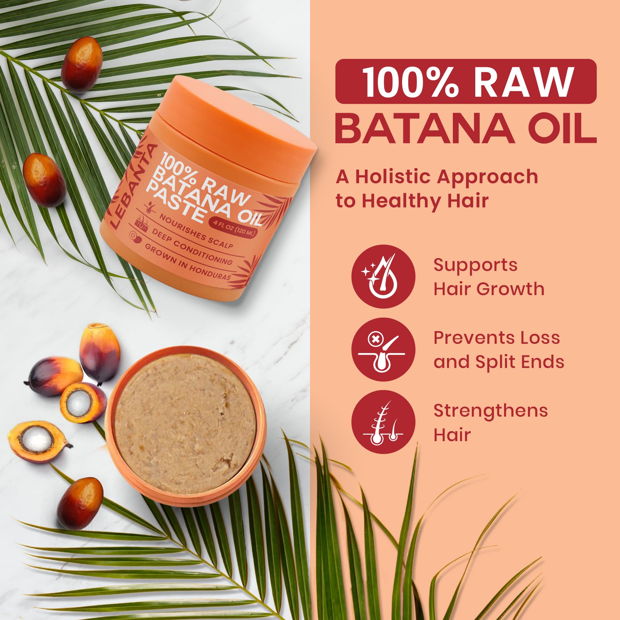 Lebanta Batana Oil highlights potential hair growth and scalp care benefits.