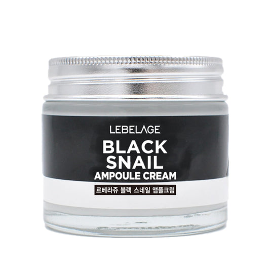 LEBELAGE Black Snail Ampoule Cream jar for deep hydration and daily anti-aging care