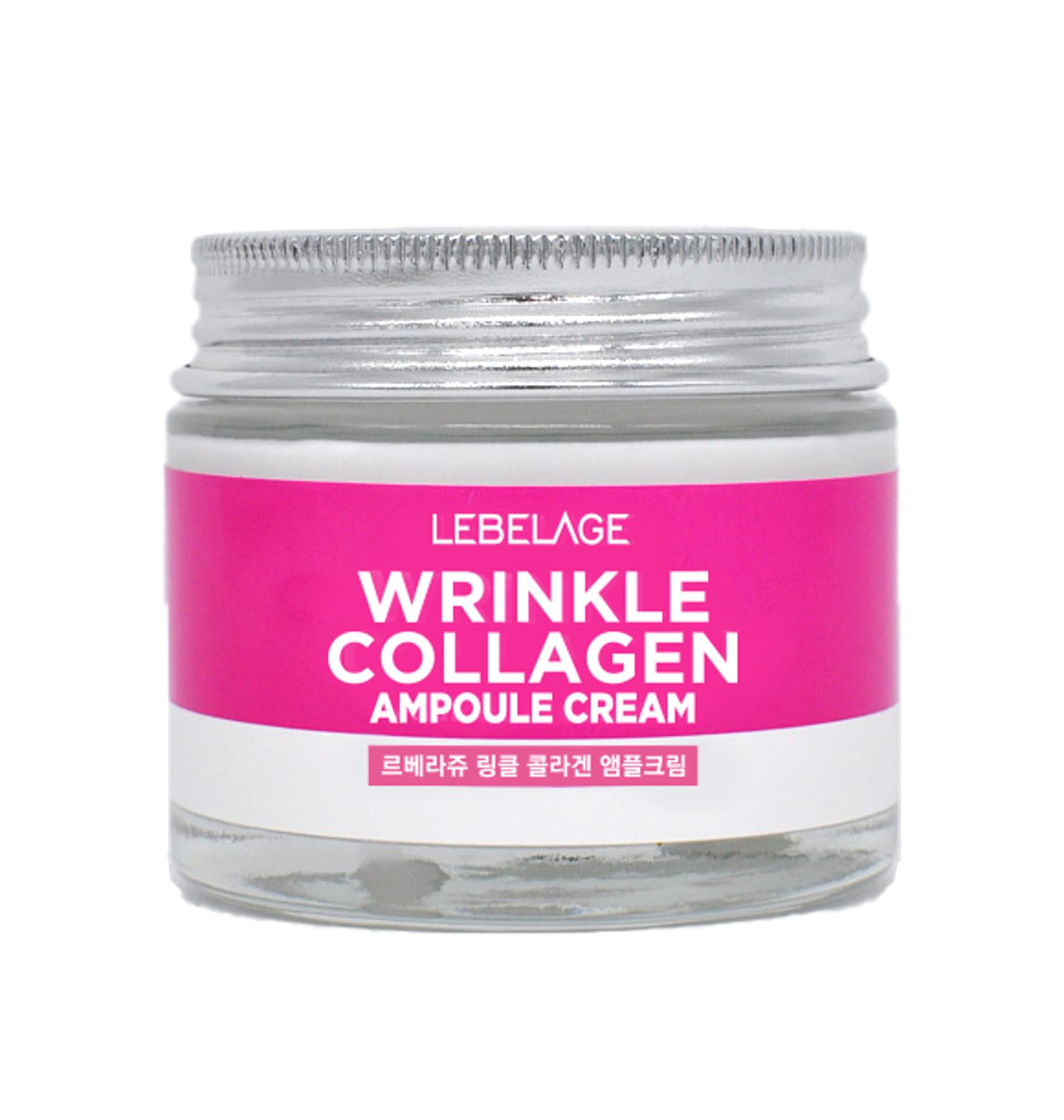 LEBELAGE Wrinkle Collagen Ampoule Cream bottle shows hydrating anti-aging benefits for daily use