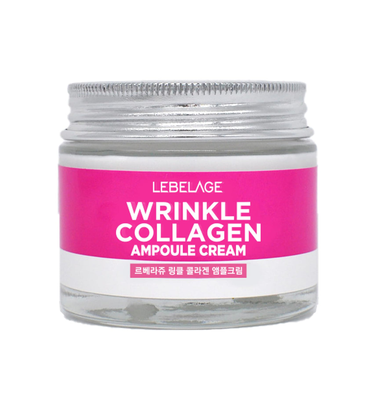 LEBELAGE Wrinkle Collagen Ampoule Cream bottle shows hydrating anti-aging benefits for daily use
