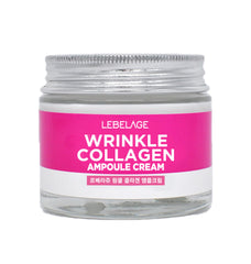 LEBELAGE Wrinkle Collagen Ampoule Cream bottle shows hydrating anti-aging benefits for daily use