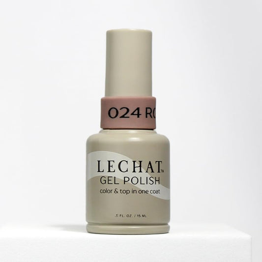 LECHAT Roan gel polish color application with smooth, even coverage in one coat.