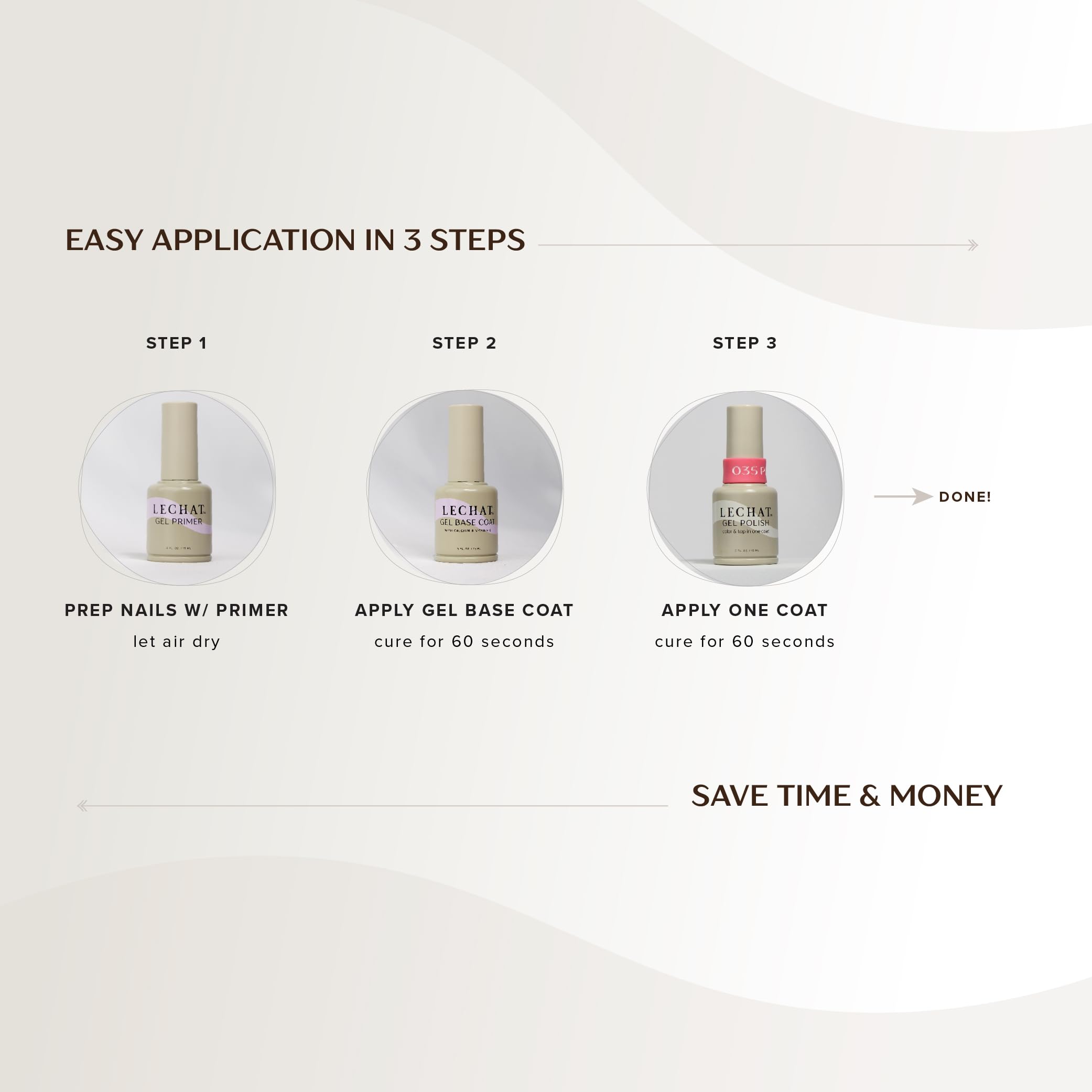 LECHAT Roan silicone-cap grip offers comfortable handling during application.