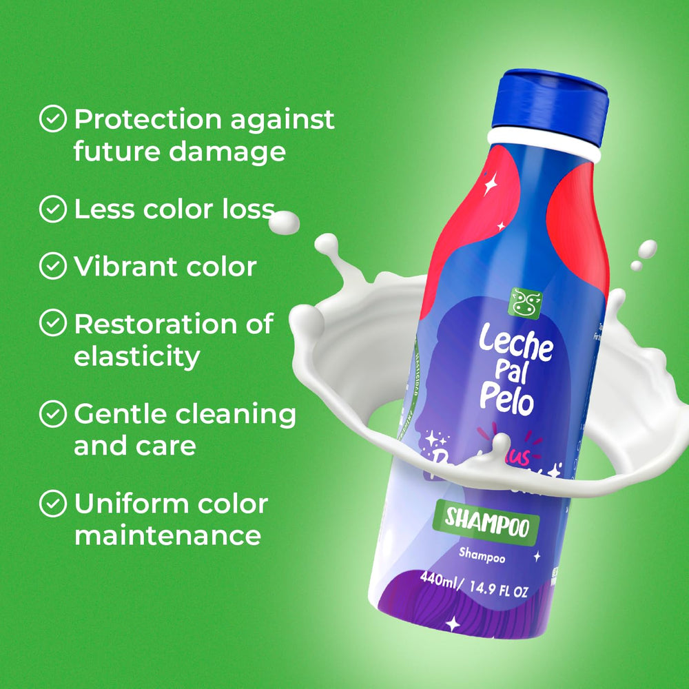 Pump dispenser of Leche Pal Pelo shampoo for easy daily use