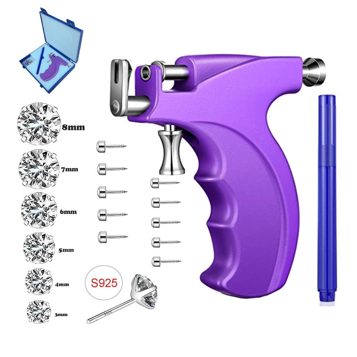 LECIEL ear piercing gun kit front view for precise at-home piercing