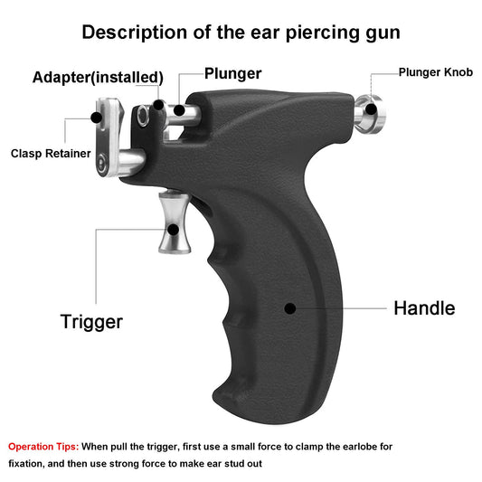 LECIEL piercing gun close-up highlighting stainless steel construction for durability