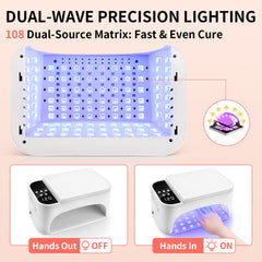 LEDSUUEI triple-wave filter protects eyes and skin during longer sessions.