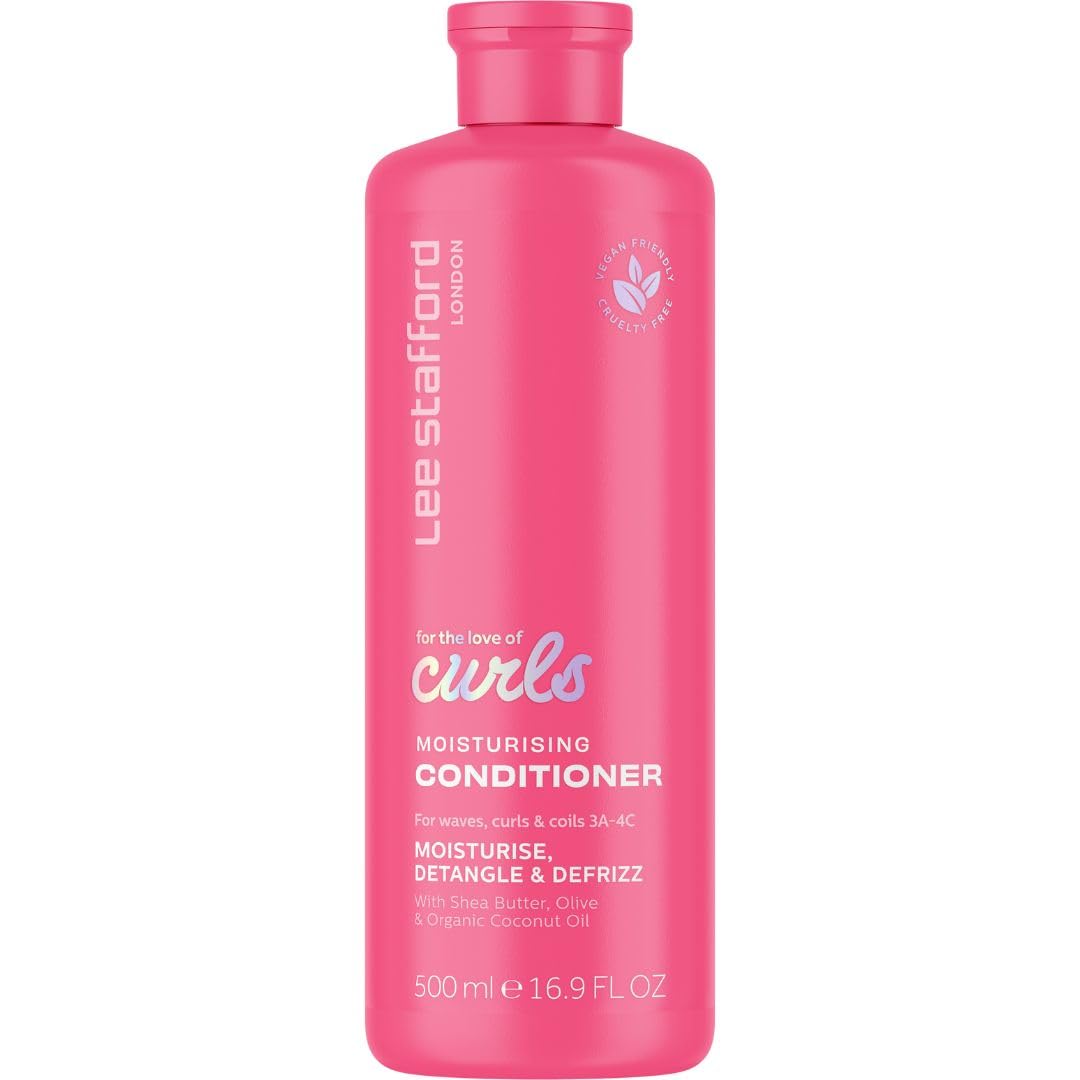 Lee Stafford For The Love Of Curls conditioner bottle front, defining curls without heaviness