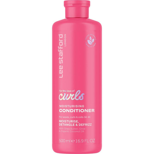 Lee Stafford For The Love Of Curls conditioner bottle front, defining curls without heaviness