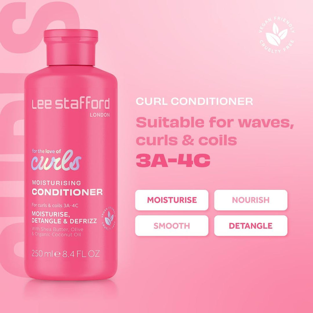 Lee Stafford For The Love Of Curls conditioner pump action, ready to detangle
