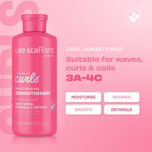 Lee Stafford For The Love Of Curls conditioner pump action, ready to detangle