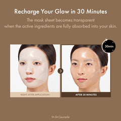Leegeehaam Dr.Ceuracle mask uses glow layer technology for plump, radiant skin.