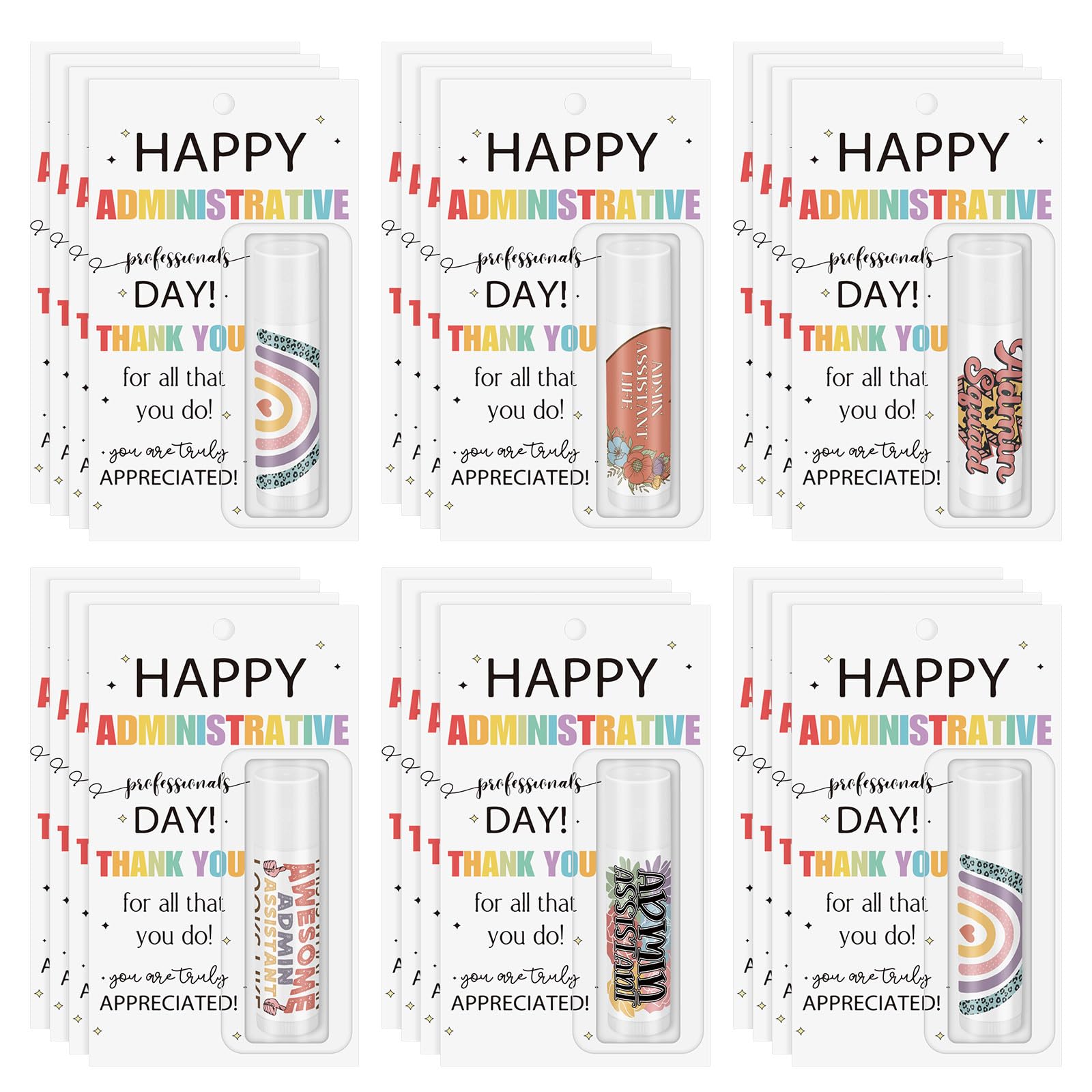 Leelosp admin gift lip balm set 24-pack, perfect for corporate gifting and daily use.