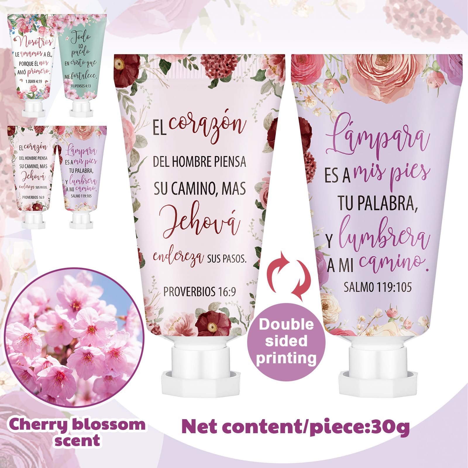 Leelosp Bible verse floral hand cream bottle, ideal for personal spiritual moments